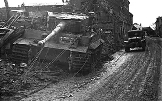 Tiger I van de Abteilung die de eerste Amerikaanse M26 Pershing uitschakelde in Elsdorf