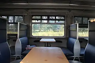 Interieur van een M3-rijtuig bij het Kolenspoor.