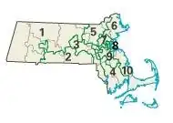 Congresdistricten van Massachusetts vanaf 2003