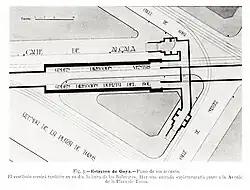 Plattegrond van het station bij de opening in 1924