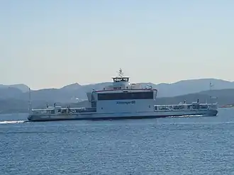 De MF Stavanger, de veerboot op route tussen Stavanger en Tau over de Horgefjord (2008)
