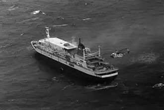 De Prinsendam in brand 1980