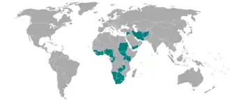 Landen waar MTN actief is.