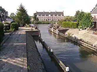 Deel van het sluiscomplex richting de Vecht