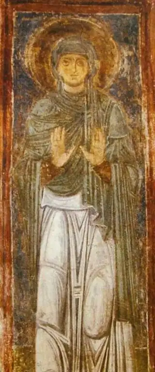 Macrina de Jongere, fresco in de Sint-Sofiakathedraal in Kiev