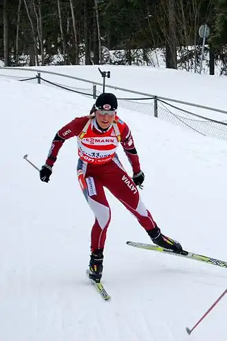 Madara Līduma tijdens de Wereldkampioenschappen 2008 in Östersund