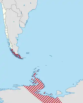 Kaart van Magallanes y de la Antártica Chilena