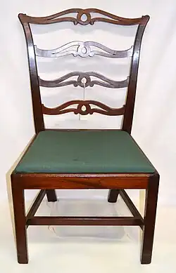 Stoel van mahonie, circa 1780