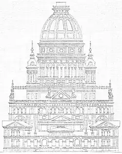 De kerk vanaf de oever van de Rijn