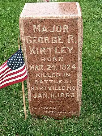 Grafsteen voor majoor George R. Kirtley