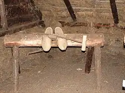 Handmatig klompen maken: klompen­makers­werkbank