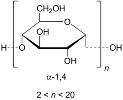 Structuurformule van maltodextrine