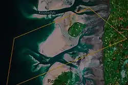 Luchtfoto van Koresand en Mandø