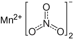 Structuurformule van mangaan(II)nitraat