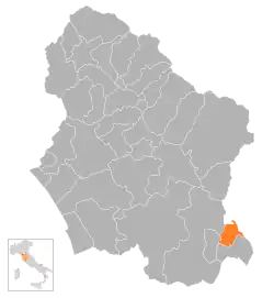 Locatie van Montecarlo in Lucca (LU)