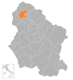 Locatie van Piazza al Serchio in Lucca (LU)