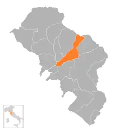 Locatie van Licciana Nardi in Massa-Carrara (MS)