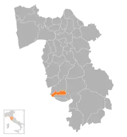 Locatie van Montescudaio in Pisa (PI)