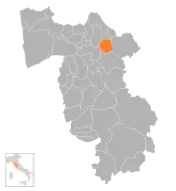 Locatie van Montopoli in Val d'Arno in Pisa (PI)
