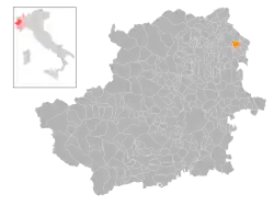 Locatie van Albiano d'Ivrea in Turijn (TO)