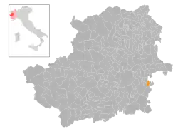 Locatie van Arignano in Turijn (TO)