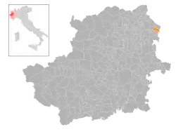Locatie van Azeglio in Turijn (TO)
