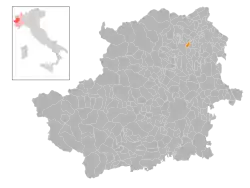 Locatie van Baldissero Canavese in Turijn (TO)