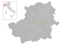 Locatie van Borgaro Torinese in Turijn (TO)