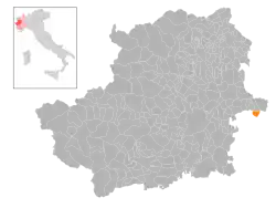 Locatie van Brozolo in Turijn (TO)