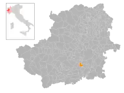 Locatie van Candiolo in Turijn (TO)