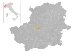 Locatie van Caprie in Turijn (TO)