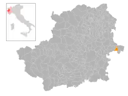 Locatie van Cavagnolo in Turijn (TO)