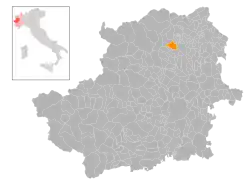 Locatie van Cuorgnè in Turijn (TO)