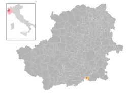 Locatie van Lombriasco in Turijn (TO)