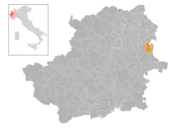 Locatie van Mazzè in Turijn (TO)