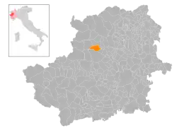 Locatie van Mezzenile in Turijn (TO)