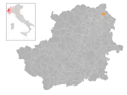 Locatie van Montalto Dora in Turijn (TO)