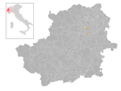 Locatie van Oglianico in Turijn (TO)