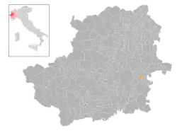 Locatie van Pavarolo in Turijn (TO)