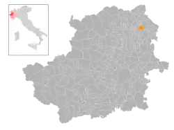 Locatie van Pavone Canavese in Turijn (TO)