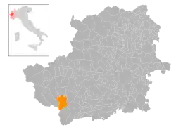 Locatie van Prali in Turijn (TO)