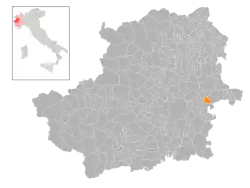 Locatie van Rivalba in Turijn (TO)