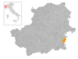 Locatie van Riva presso Chieri in Turijn (TO)