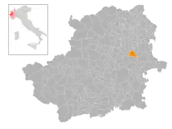 Locatie van San Benigno Canavese in Turijn (TO)
