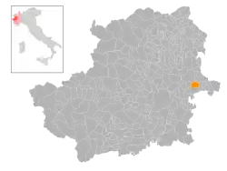 Locatie van San Sebastiano da Po in Turijn (TO)