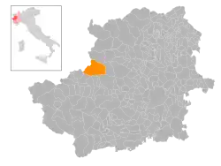 Locatie van Usseglio in Turijn (TO)