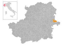 Locatie van Verolengo in Turijn (TO)