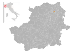 Locatie van Vidracco in Turijn (TO)