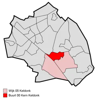Kaart van Keldonk