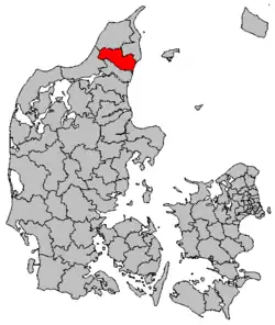 Locatie van gemeente Brønderslev